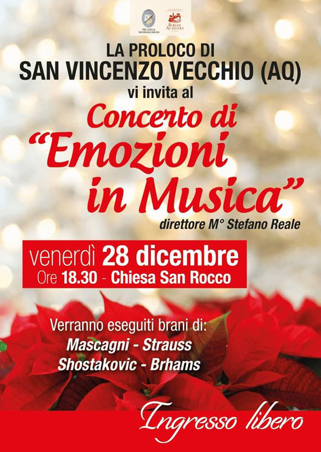 CONCERTO DI EMOZIONI IN MUSICA  direttore M. Stefano Reale - 28 docembre 2018 ore 18:30